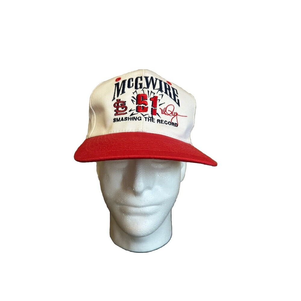 Vintage 90's St Louis Cardinals Mark Mcgwire Homerun Record Snapback Hat NWT